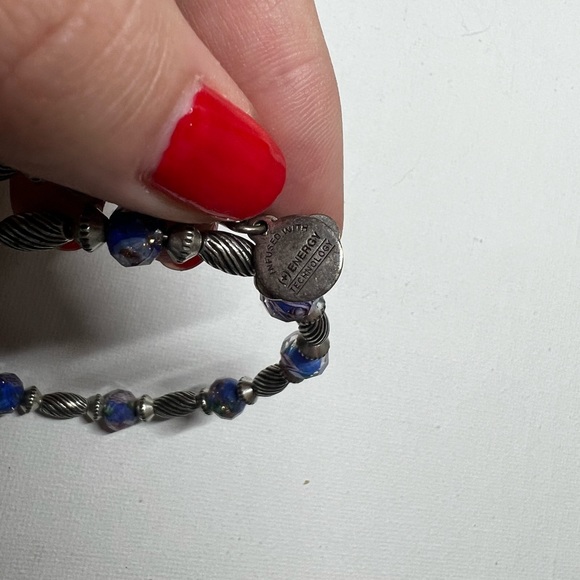 Alex and Ani Vintage 66 blue & silver wrap bracelet - Picture 2 of 6
